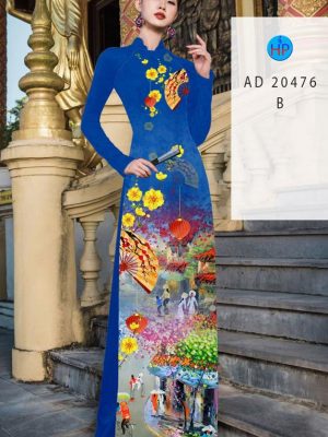 Vải Áo Dài Phong Cảnh Tết AD 20476 31